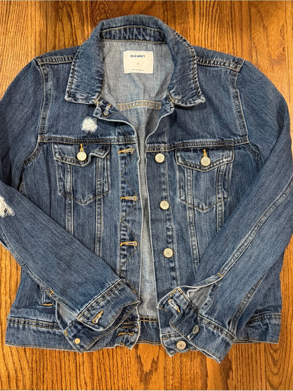 Old Navy Blue Distressed Denim Jacket